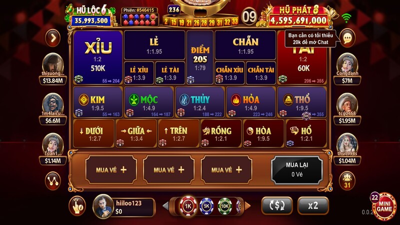 Người chơi có thể lựa chọn cửa cược chẵn khi dự đoán tổng điểm 20 số là số chẵn
